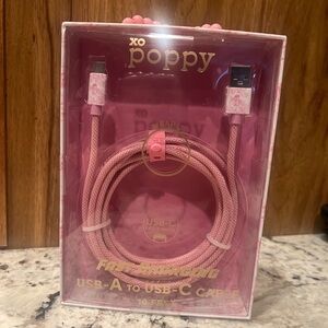 XO Poppy Pink USB-A to USB-C Charger Cable